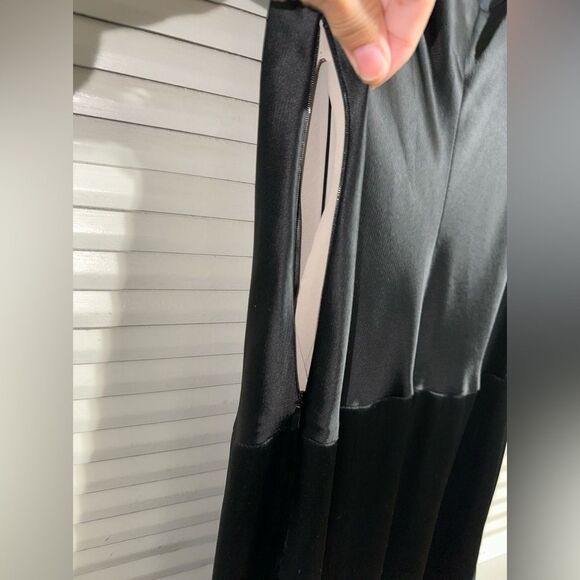 ABS Evening By Allen Schwartz Black‎ Satin Dress (4) - Picture 9 of 10